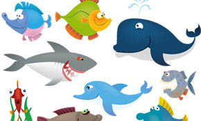 Sea Animals Vector Set